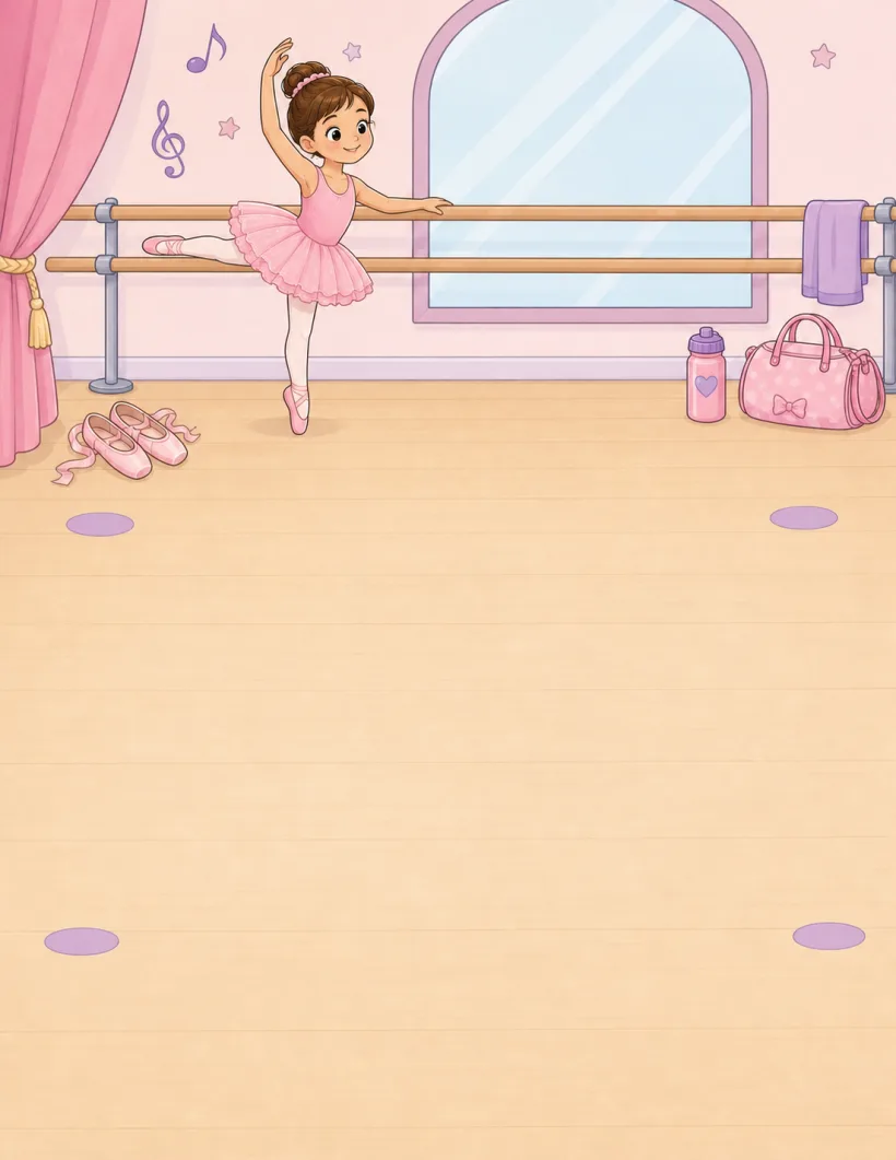 Ballet Dreams printable activity-book cover artwork