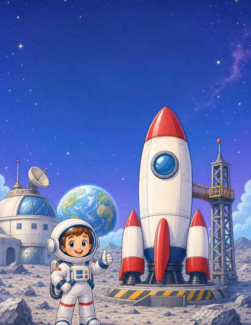 Rocket Mission printable activity-book cover artwork