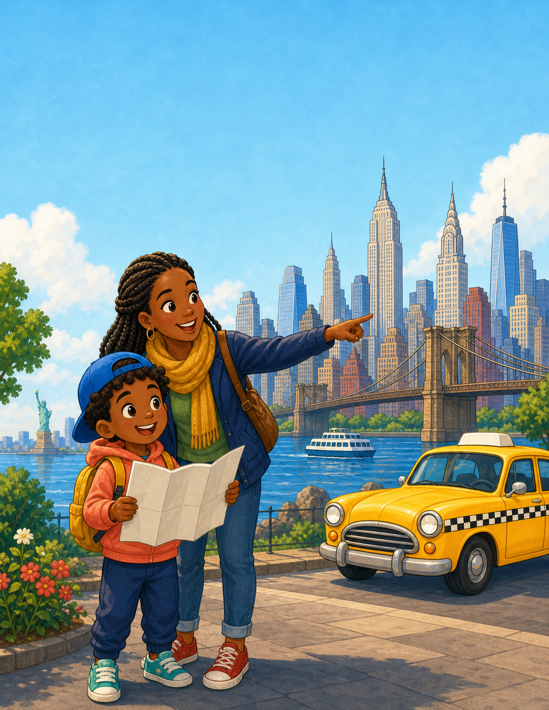 Illustrated New York City Adventure cover scene from the activity book