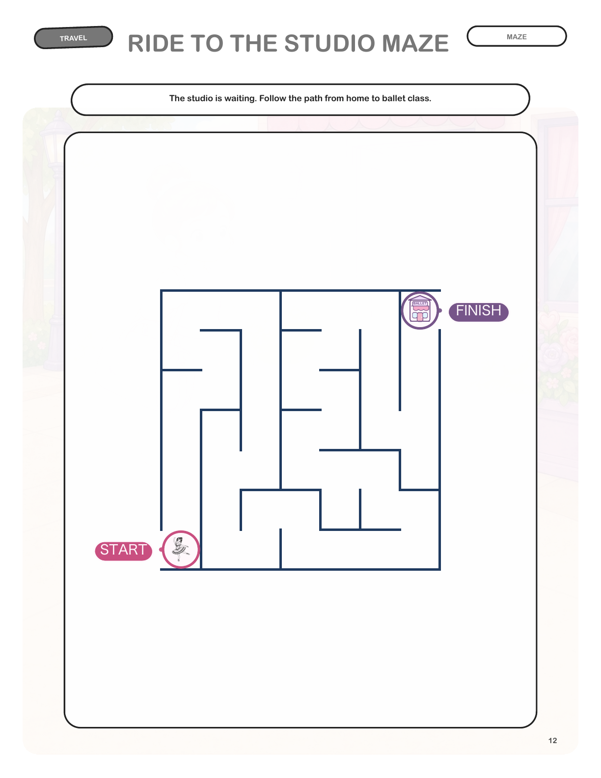 Ride to the Studio Maze — actual activity page