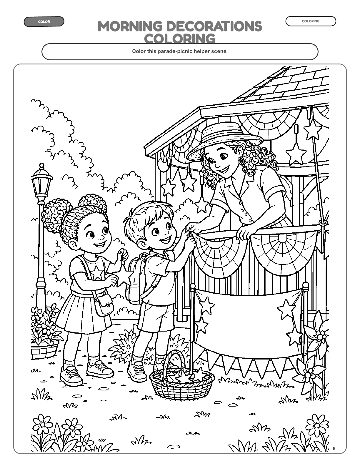 Morning Decorations Coloring — actual page 6